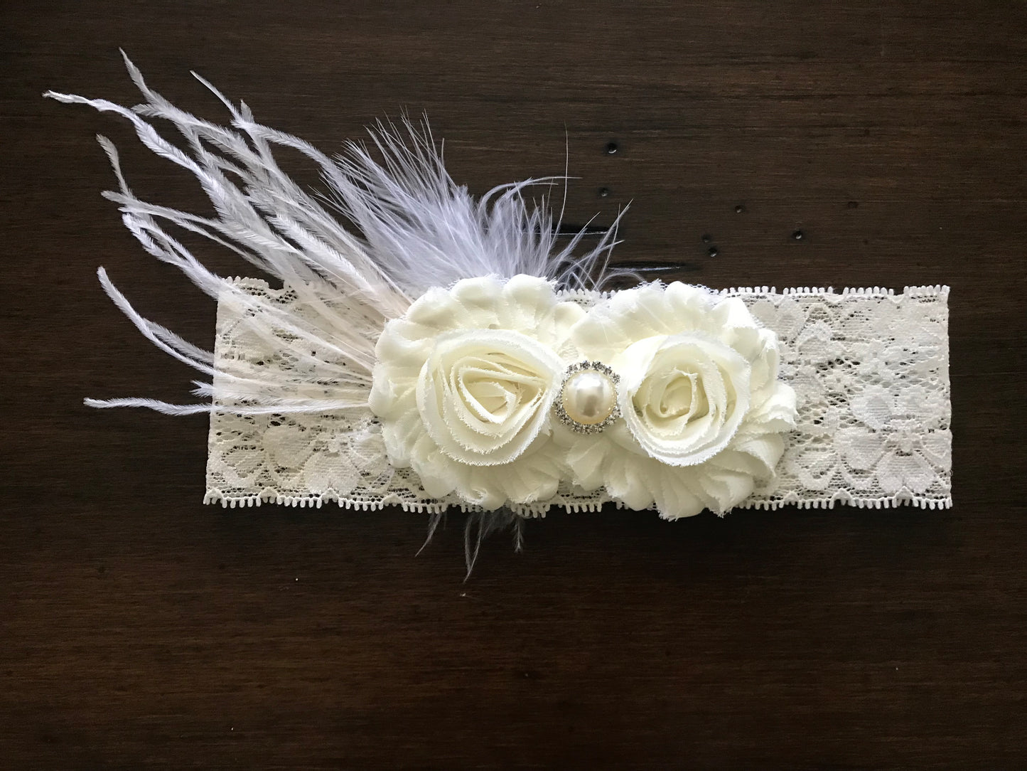 Ivory Baptism Headband and Sandals