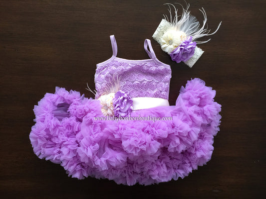 Lavender Fluffy Baby Petti Skirt Dress