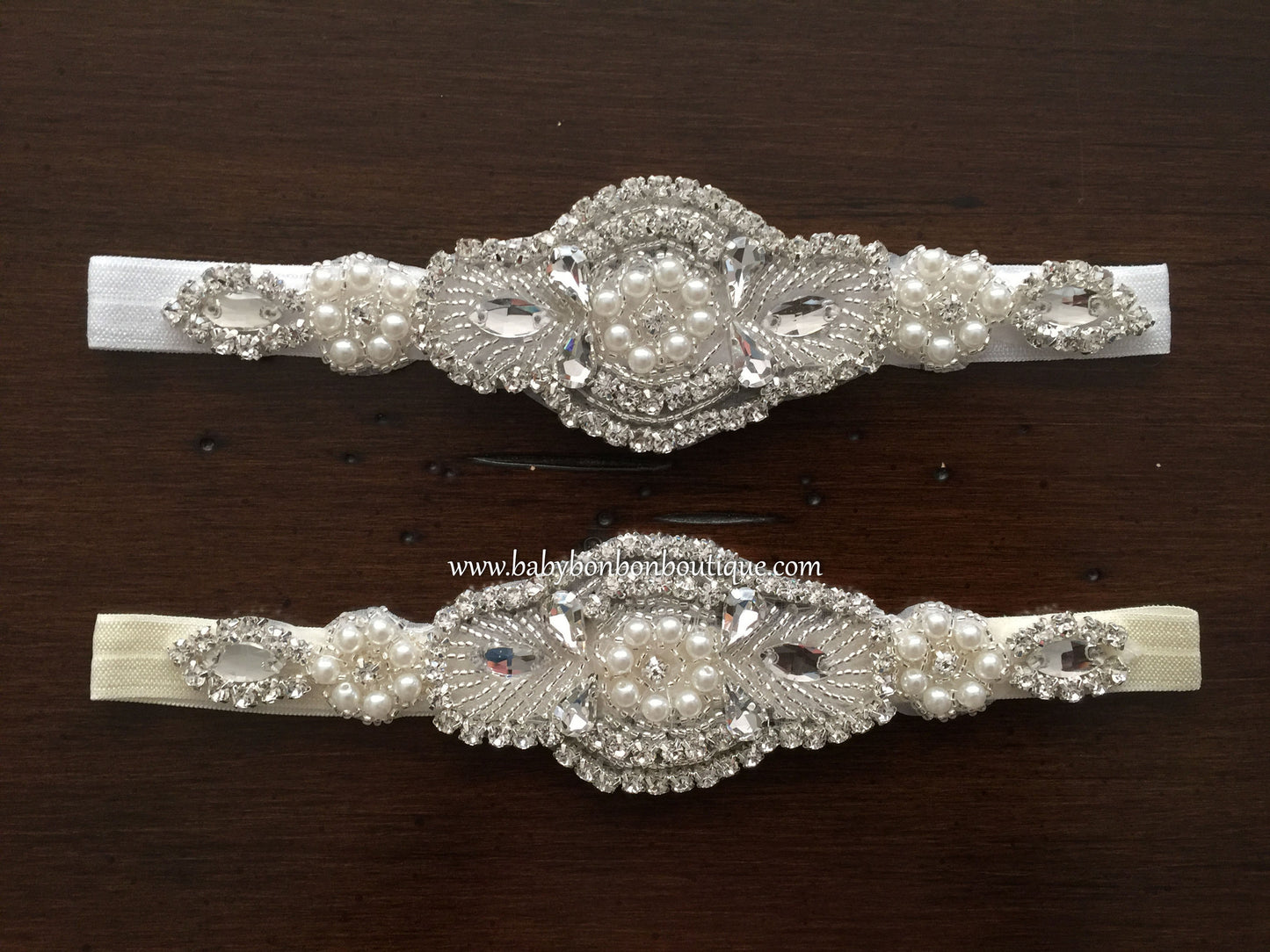 Baptism Rhinestone Headband, Pearls Headband