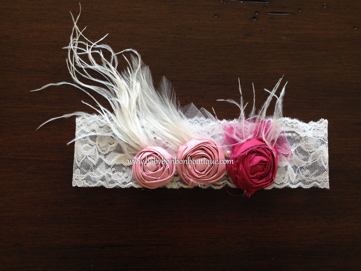 Baby Pink Vintage Rose Headband