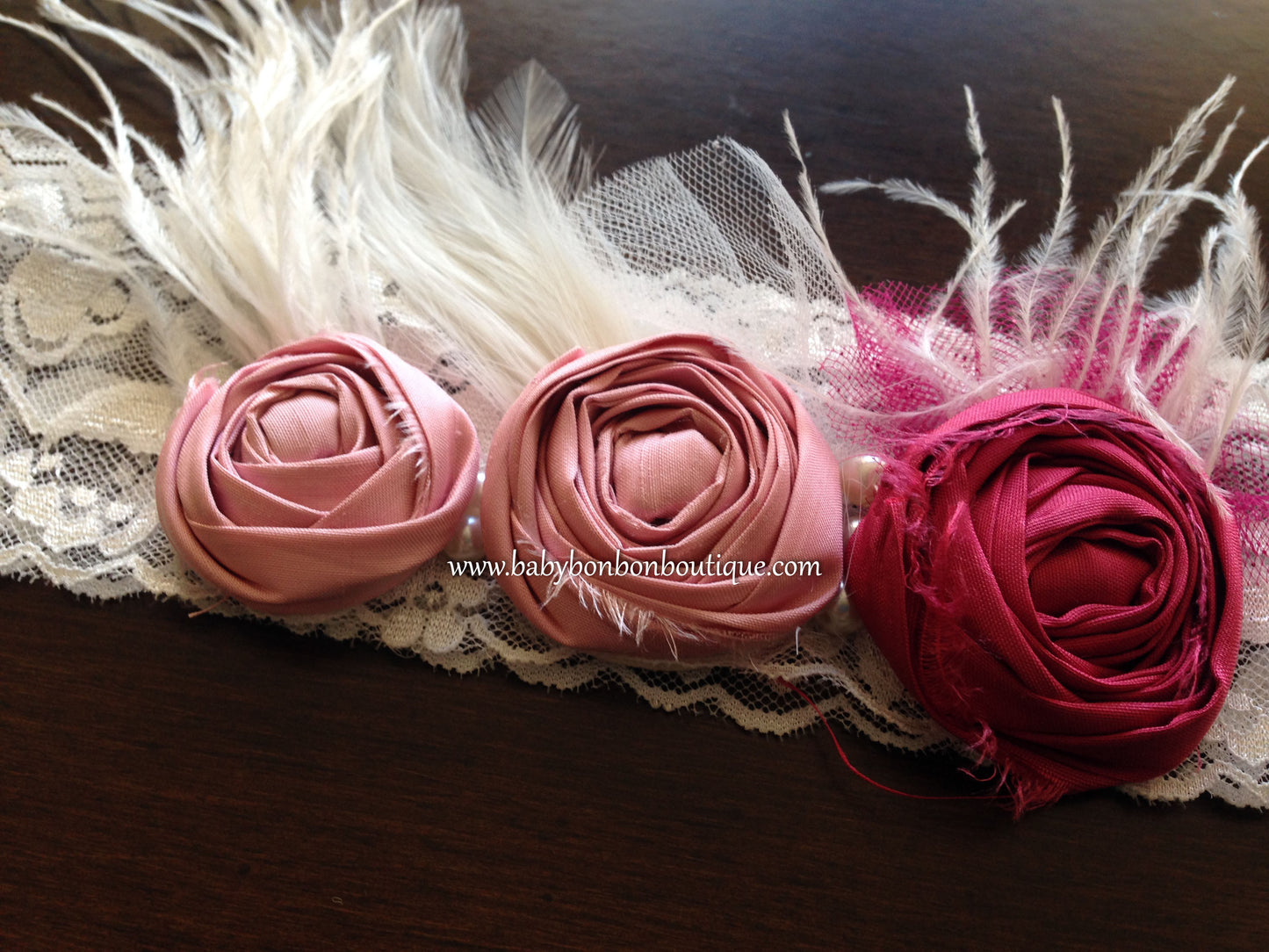 Baby Pink Vintage Rose Headband