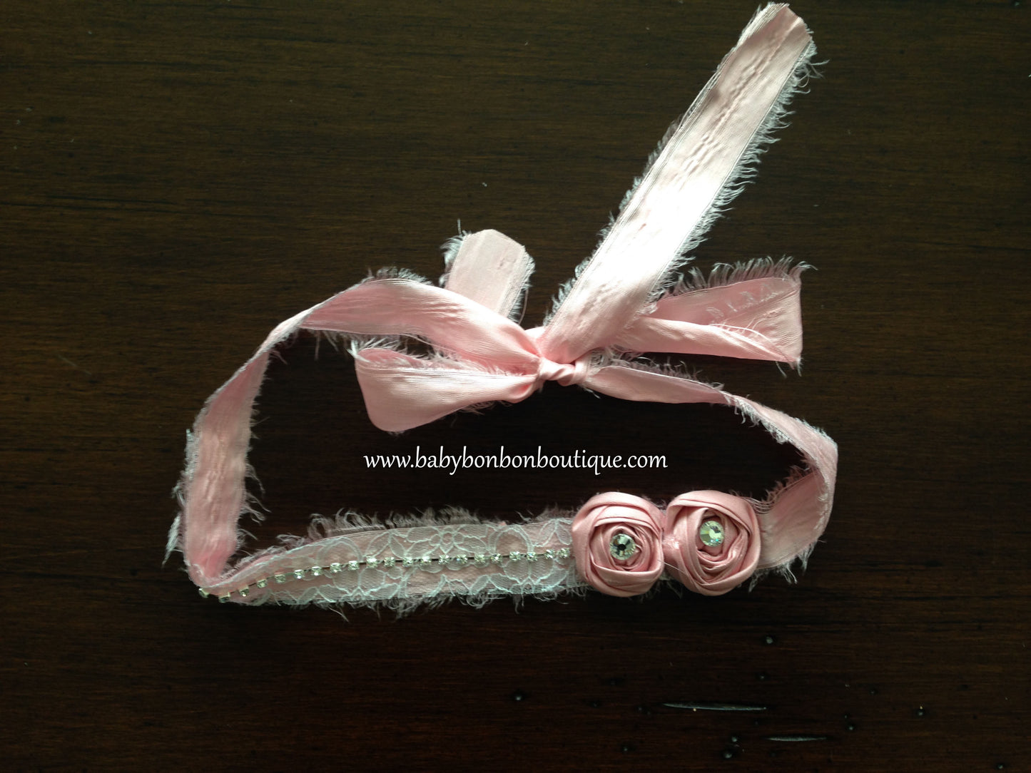 Baby Pink Rose Headband, Baby Vintage Headband