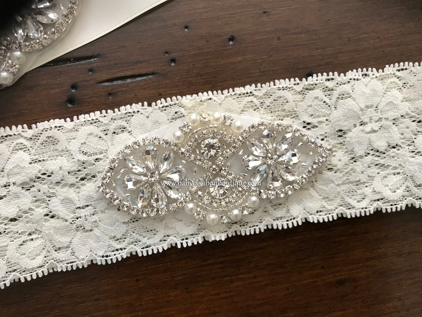 Baby Rhinestones Headband & Sash, Christening Rhinestones Headband