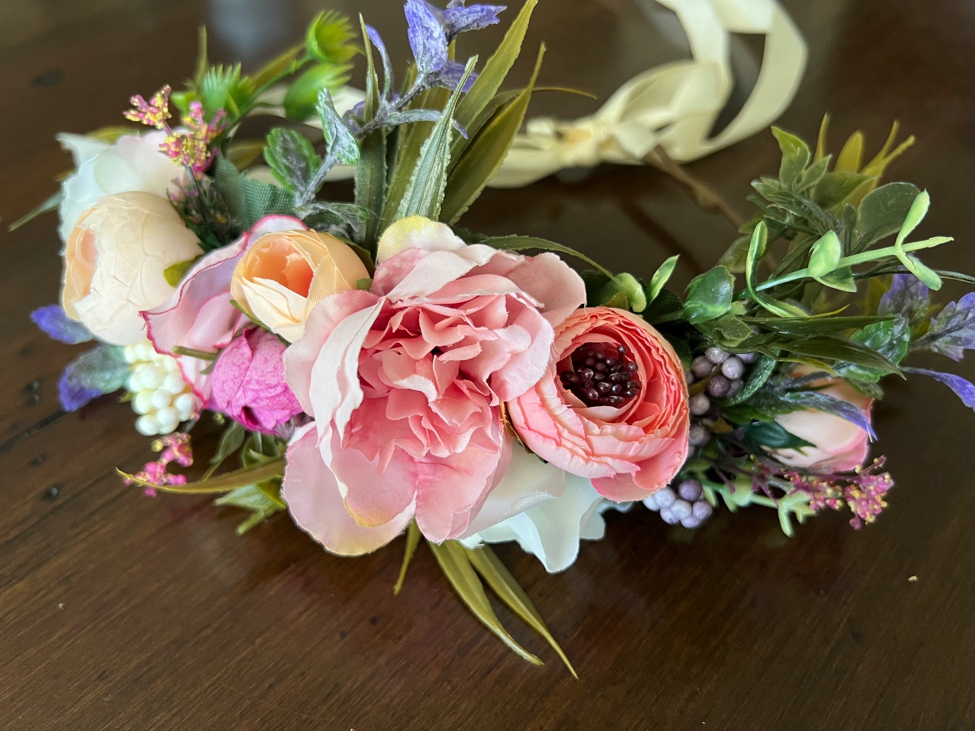 Flower Girl Creamy Pastels Head Wreath Toddler Flower Crown
